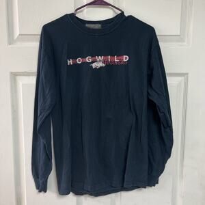 Houndstooth Hogwild Arkansas Razorbacks Long Sleeve T Shirt Black M